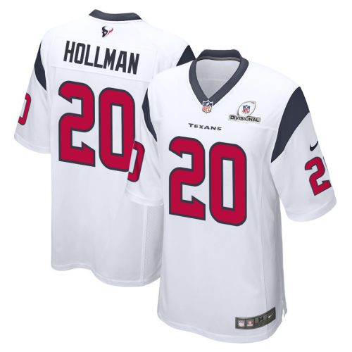 Ka'dar Hollman 20 Houston Texans 2024 Divisional Patch Game Men Jersey - White