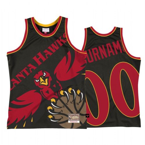 Atlanta Hawks Custom 00 Black Big Face 2.0 Jersey