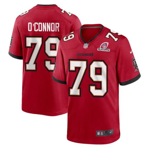 Patrick O'Connor 79 Tampa Bay Buccaneers 2023 Playoffs Patch Game Men Jersey - Red