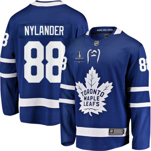 William Nylander 88 Toronto Maple Leafs Stanley Cup 2023 Playoffs Patch Home Breakaway Men Jersey - Blue