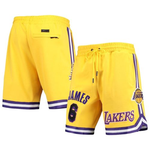 LeBron James 6 Los Angeles Lakers Yellow Team Player Shorts - Men