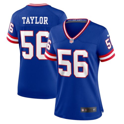 Lawrence Taylor 56 New York Giants Women Classic Retired Game Jersey - Royal