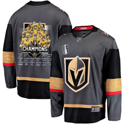 Vegas Golden Knights Players Signatures 2023 Stanley Cup Men Jersey - Black