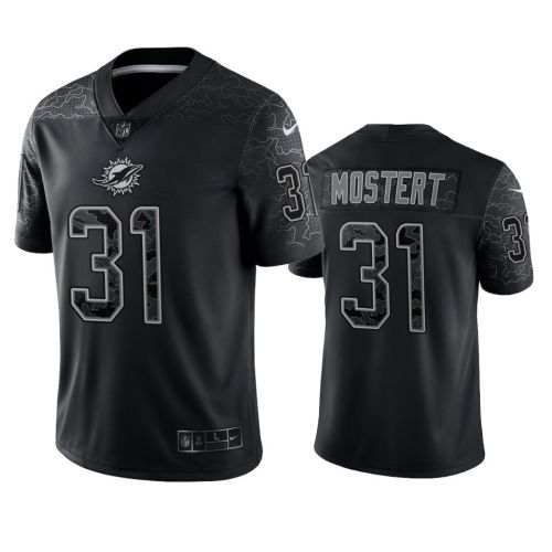 Raheem Mostert 31 Miami Dolphins Black Reflective Limited Jersey - Men