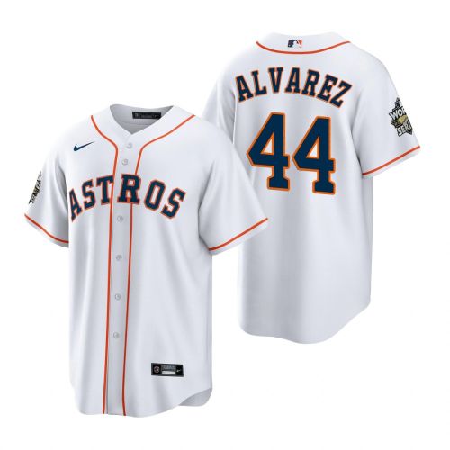 Men's Houston Astros Yordan Alvarez 44 White 2022-23 World Series Jersey