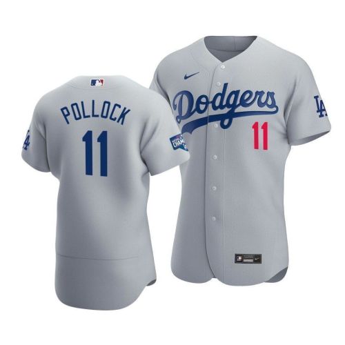 Men's Los Angeles Dodgers Julio Urias 7 2020 World Series Champions Gray Alternate Jersey