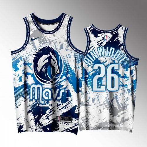 Spencer Dinwiddie 26 Dallas Mavericks White Printing Men Jersey Splash City Exclusive Edition