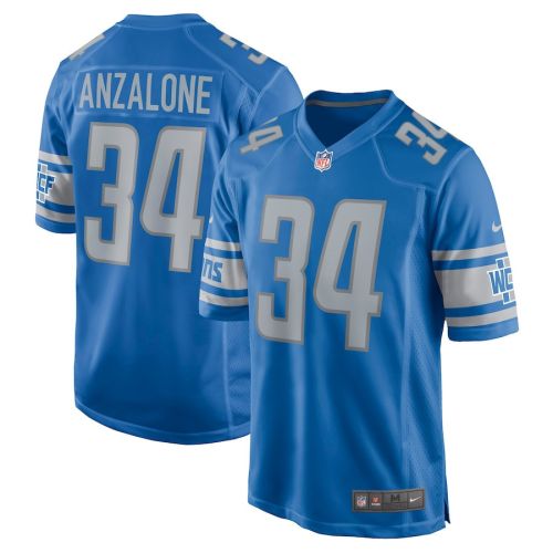 Alex Anzalone 34 Detroit Lions Men's Game Jersey - Blue