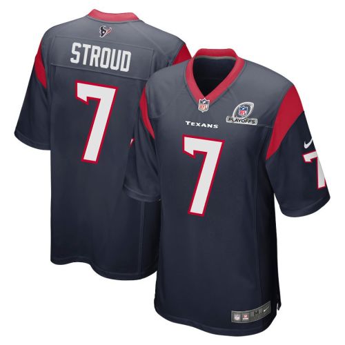 C.J. Stroud 7 Houston Texans 2023 Playoffs Patch Game Men Jersey - Navy