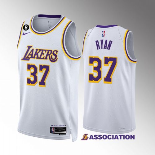 Matt Ryan 37 Los Angeles Lakers White Men Jersey 2022-23 Association Edition Swingman