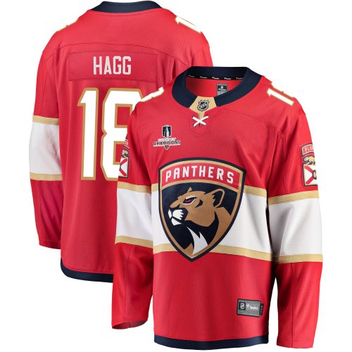 Florida Panthers Robert Hagg 18 Home 2023 Stanley Cup Champions Breakaway Men Jersey - Red