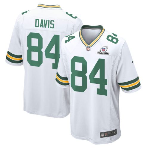 Tyler Davis 84 Green Bay Packers 2023 Playoffs Patch Game Men Jersey - White