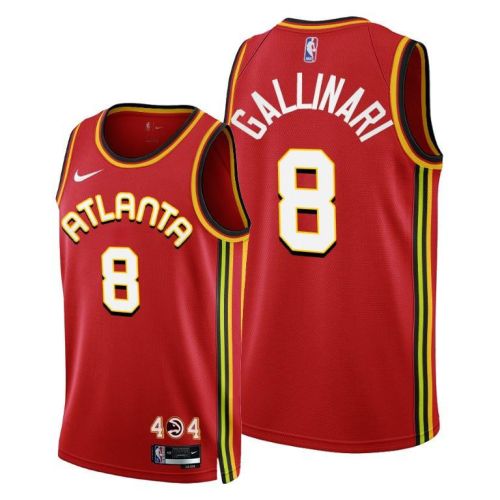 Danilo Gallinari 8 Atlanta Hawks 2022-23 Icon Edition Red Jersey - Men Jersey