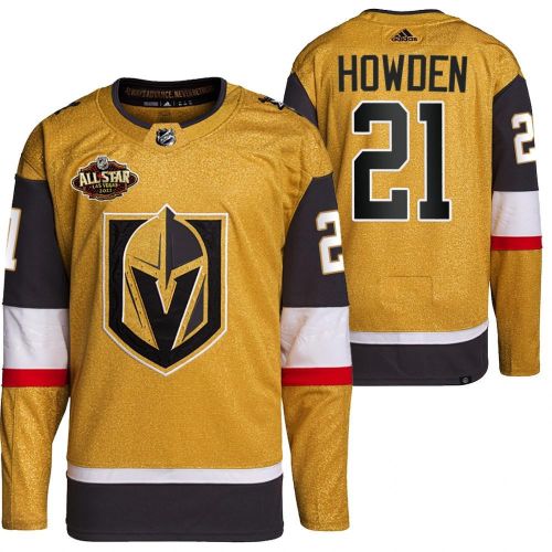 Men Vegas Golden Knights 21 Brett Howden Primegreen Gold Jersey 2023 All-Star Jersey