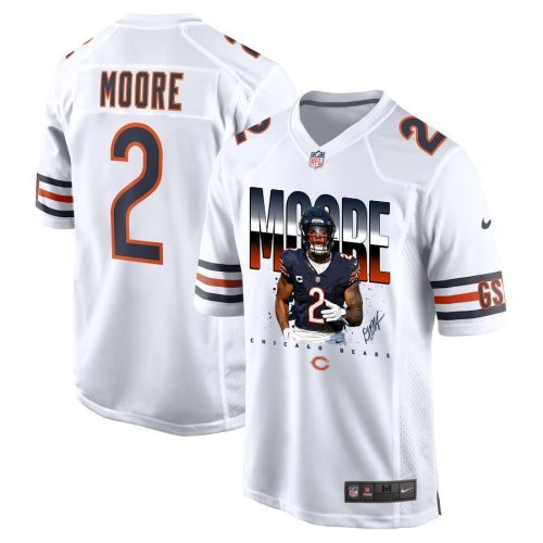 D.J. Moore 2 Signed Chicago Bears Road Game Men Jersey - White