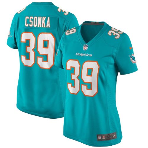 Larry Csonka 39 Miami Dolphins Women Game Retired Jersey - Aqua