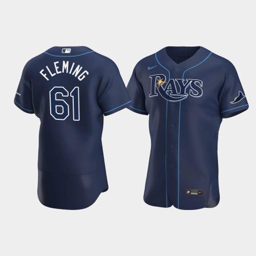 Men's Tampa Bay Rays 61 Josh Fleming Navy Alternate Jersey Jersey