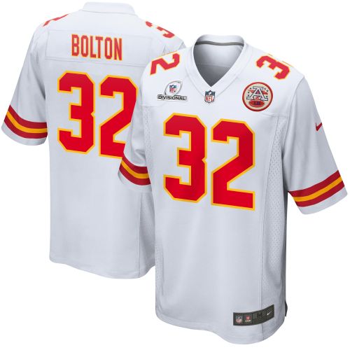 Nick Bolton 32 Kansas City Chiefs 2024 Divisional Patch Game Men Jersey - White