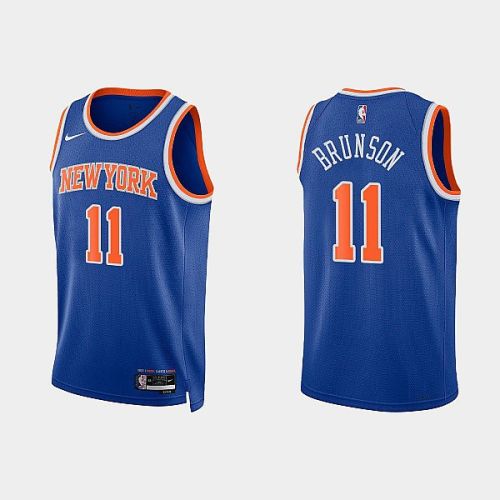 New York Knicks 11 Jalen Brunson 2022-23 Icon Edition Royal Men Jersey