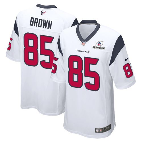 Noah Brown 85 Houston Texans 2023 Playoffs Patch Game Men Jersey - White