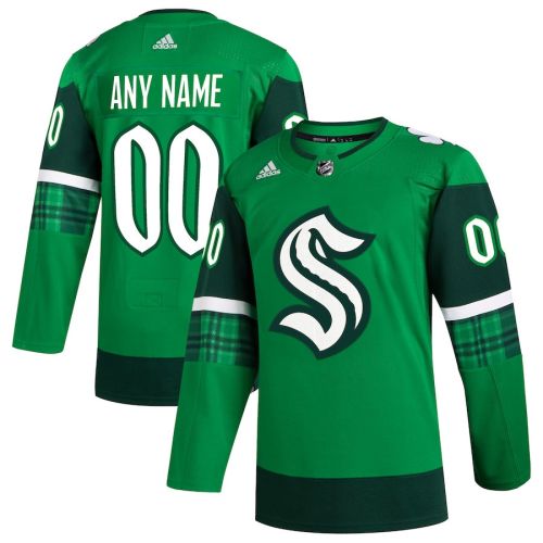 Seattle Kraken St. Patrick's Day Custom Men Jersey - Kelly Green