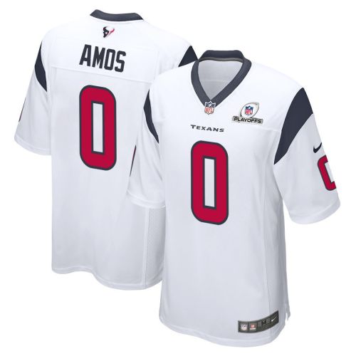 Adrian Amos 0 Houston Texans 2023 Playoffs Patch Game Men Jersey - White