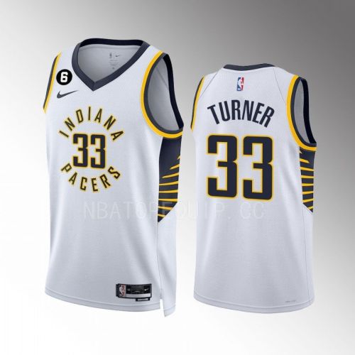 Myles Turner 33 Indiana Pacers White Association Edition 2022-23 Men Jersey Swingman