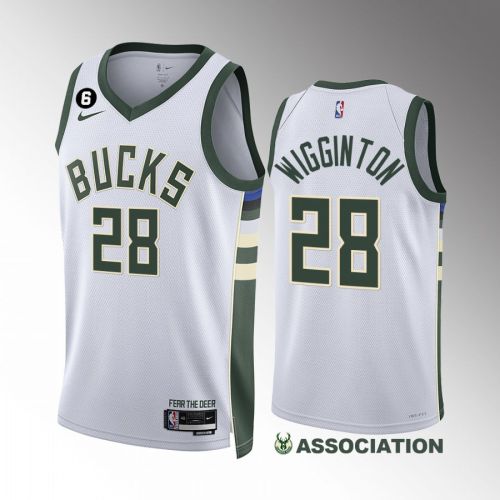 Milwaukee Bucks Lindell Wigginton 28 White Association Edition Jersey 2022-23 Swingman