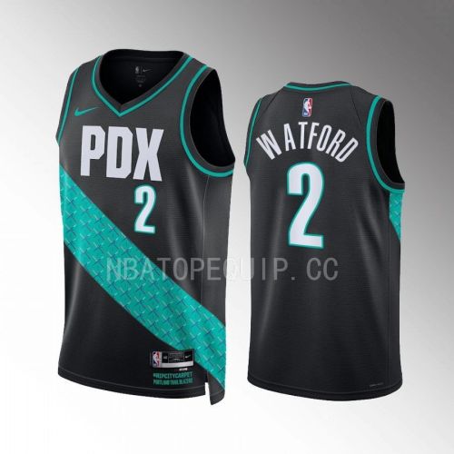 Portland Trail Blazers Trendon Watford 2 2022-23 City Edition Black Jersey Swingman