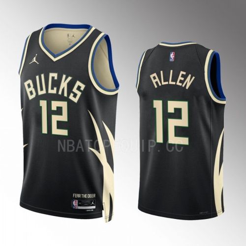 Grayson Allen 12 Milwaukee Bucks Black Statement Edition 2022-23 Jersey Swingman