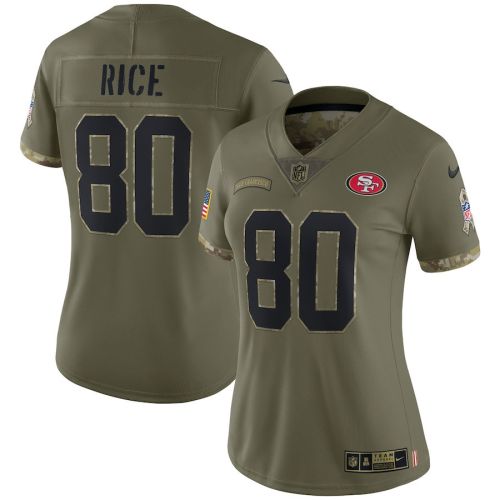 Jerry Rice San Francisco 49ers Women's 2022 Salute To Service Retired Player Limited Jersey - Olive