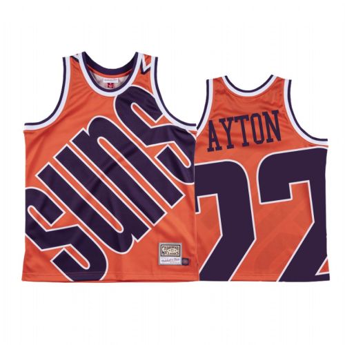 Deandre Ayton 22 Phoenix Suns Hardwood Classics Orange Big Face Jersey