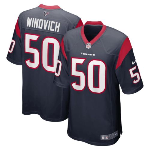 Chase Winovich 50 Houston Texans Men Game Jersey - Navy