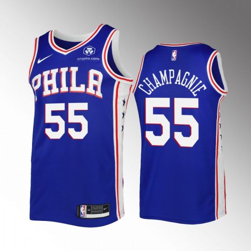 Julian Champagnie 55 2022-23 Philadelphia 76ers Blue Icon Edition Jersey Swingman