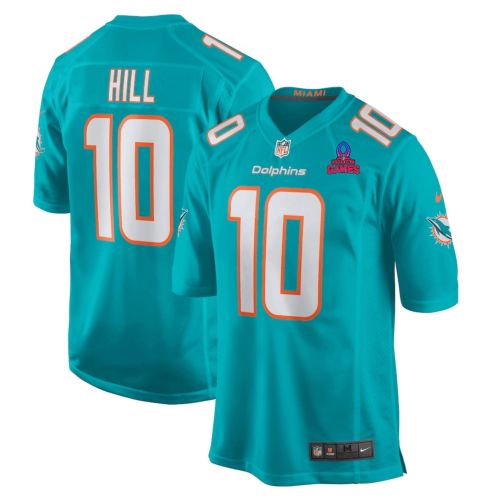 Tyreek Hill 10 Miami Dolphins 2024 Pro Bowl Patch Game Men Jersey - Aqua