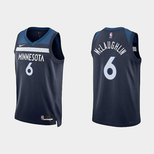 Minnesota Timberwolves 6 Jordan McLaughlin 2022-23 Icon Edition Navy Men Jersey