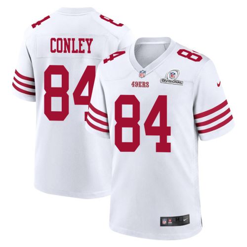 Chris Conley 84 San Francisco 49ers 2024 Divisional Patch Game Men Jersey - White