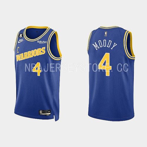 Golden State Warriors 4 Moses Moody 2022-23 Classic Edition Royal Men Jersey