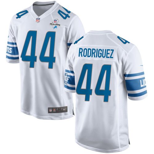 Malcolm Rodriguez 44 Detroit Lions 2023 Playoffs Patch Game Men Jersey - White