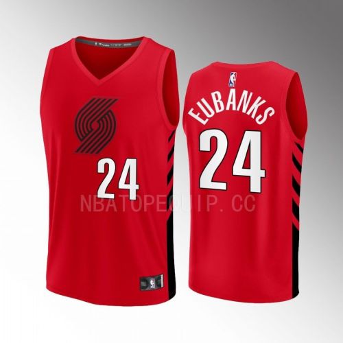 Portland Trail Blazers 24 Drew Eubanks Statement Edition Men Jersey 2022-23 Fast Break Player Red