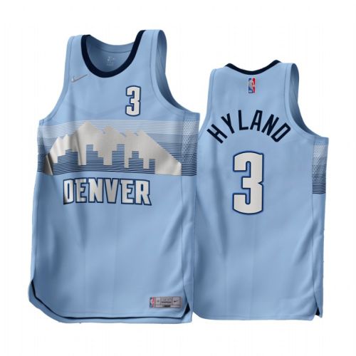 Bones Hyland 3 2022-23 Denver Nuggets Blue Earned Edition Men Jersey