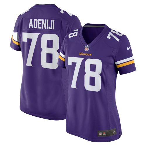 Hakeem Adeniji 78 Minnesota Vikings Women Team Game Jersey - Purple