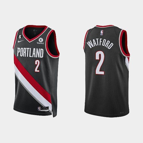 Portland Trail Blazers 2 Trendon Watford 2022-23 Icon Edition Black Men Jersey