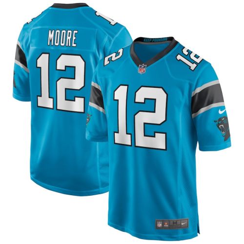 DJ Moore 12 Carolina Panthers Men's Game Jersey - Blue