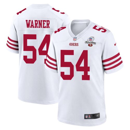 Fred Warner 54 San Francisco 49ers 2023 Playoffs Patch Game Men Jersey - White