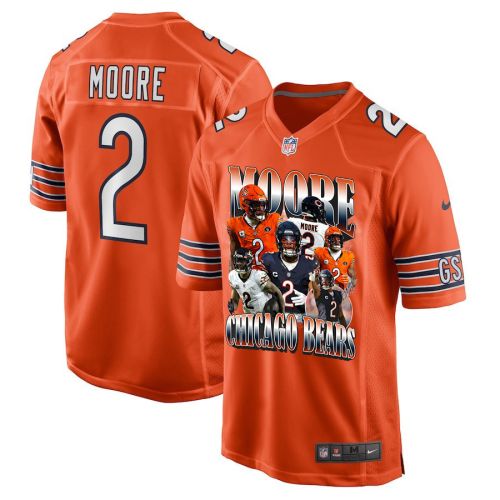 D.J. Moore 2 Signed Chicago Bears Moore Than A Feeling Alternate Game Men Jersey - Orange