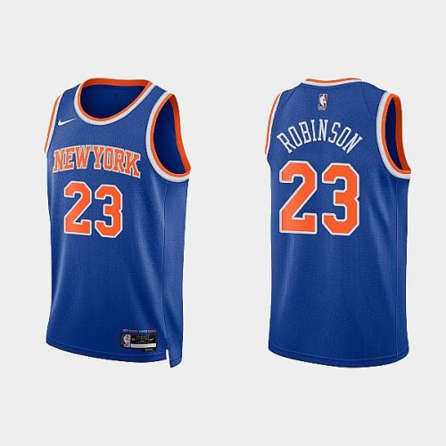 New York Knicks 23 Mitchell Robinson 2022-23 Icon Edition Royal Men Jersey