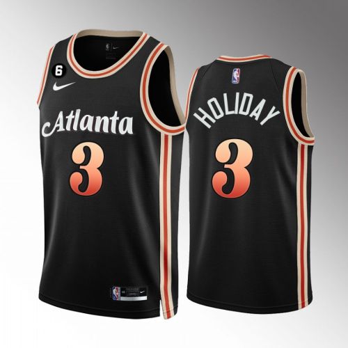 Atlanta Hawks Aaron Holiday 3 2022-23 City Edition Black Men Jersey Swingman