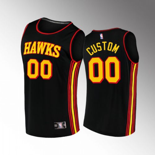 Atlanta Hawks 00 Custom Statement Jersey 2022-23 Black