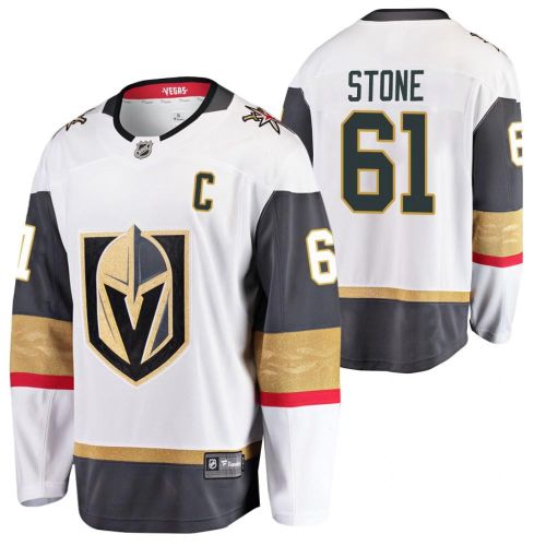 Men Vegas Golden Knights Mark Stone 61 Jersey White Away 2023 Captain Jersey Jersey